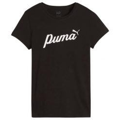 T-shirt Damski ESS+Script. Czarne t-shirty Puma, m, bez wzorów, sportowe, bez kołnierzyka, bez ramiączek. Za 156.99 zł.