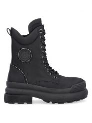 Liu Jo Botki w kolorze czarnym rozmiar: 37. Czarne botki Liu Jo, bez wzorów, z okrągłym noskiem, bez obcasa, bez zapięcia. Za 196.24 zł.