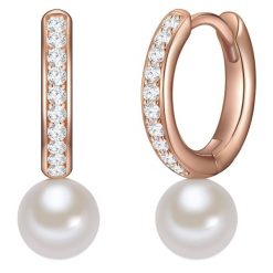Valero Pearls Srebrne kolczyki kreole srebro wysokiej próby Cyrkonia Perła hodowlana słodkowodna srebrny Kolczyki koła 1 ct Damski. Szare kolczyki Valero Pearls, z cyrkonią, pozłacane. Za 479.99 zł.