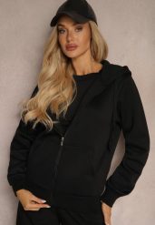 Czarna Casualowa Bluza z Dodatkiem Bawełny Zapinana na Suwak z Kapturem Arkatia. Czarne bluzy Renee, l, bez wzorów, z bawełny, bez ramiączek, z kapturem. W wyprzedaży za 67.99 zł.