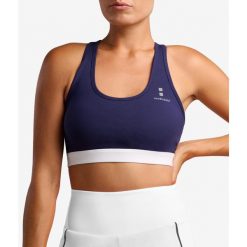 Stanik Fitness Pro 2.0 Navy. Niebieskie biustonosze sportowe NORDICDOTS, bez wzorów, z elastanu, do biegania. Za 150.00 zł.