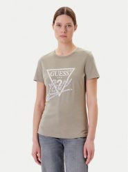 Guess T-Shirt W5YI40 I3Z14 Zielony Regular Fit. Zielone t-shirty Guess, s, z aplikacjami, z bawełny, bez kołnierzyka, bez ramiączek. Za 219.99 zł.