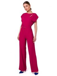 Stylove Kombinezon w kolorze różowym rozmiar: XL. Różowe kombinezony Stylove, xl, bez wzorów, z tkaniny, bez kołnierzyka, bez ramiączek. Za 242.70 zł.
