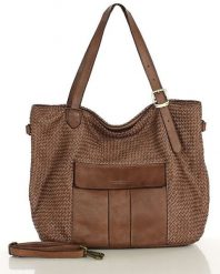 Shopperka skórzana MARCO MAZZINI brązowa v250c. Brązowe torebki klasyczne bez wzorów, ze skóry, duże, bez dodatków. Za 659.00 zł.
