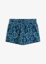 Szorty kąpielowe z wszytymi figami bikini. Niebieskie bikini bonprix, bez wzorów. Za 79.99 zł.