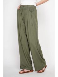 Le Jardin du Lin Spodnie w kolorze khaki rozmiar: 36. Brązowe spodnie materiałowe Le jardin du lin, bez wzorów, z materiału, z podwyższonym stanem. Za 108.99 zł.