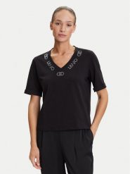 Liu Jo Sport T-Shirt TF5143 JS003 Czarny Regular Fit. Czarne t-shirty sportowe Liu Jo Sport, xs, bez wzorów, z bawełny, bez ramiączek. Za 219.99 zł.