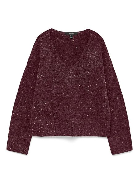 Vero Moda Sweter w kolorze bordowym rozmiar: XL. Czerwone swetry Vero Moda, s, bez wzorów, z materiału, bez ramiączek. Za 100.28 zł.
