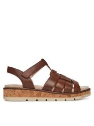 Caprice Sandały 9-28715-44 Brązowy. Brązowe sandały Caprice, bez wzorów, ze skóry, bez obcasa, na płaskiej podeszwie, bez zapięcia. Za 239.99 zł.