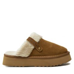 Kapcie Pepe Jeans. Brązowe kapcie Pepe Jeans, bez wzorów, z jeansu. Za 179.99 zł.