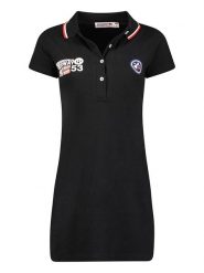 Geographical Norway Sukienka polo "Karetta" w kolorze czarnym rozmiar: L. Czarne sukienki Geographical Norway, na co dzień, l, bez wzorów, z bawełny, bez kołnierzyka, bez ramiączek, mini, proste. Za 74.99 zł.