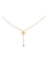 Diamant Exquis Złoty naszyjnik z diamentem - dł. 42 cm rozmiar: onesize. Żółte naszyjniki Diamant Exquis, z materiału, z diamentem, złote. Za 1,217.99 zł.