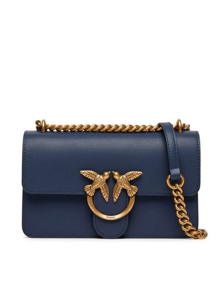 PINKO Torebka Love One Mini Dc AI 25-26 PLTT 100074 A0F1 Granatowy. Niebieskie listonoszki Pinko, bez wzorów, ze skóry, bez dodatków. Za 1,239.00 zł.