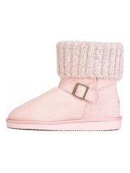 ISLAND BOOT Botki zimowe "Kourtney" w kolorze jasnoróżowym rozmiar: 39. Różowe botki Island Boot, bez wzorów, z materiału, bez obcasa, bez zapięcia. Za 158.47 zł.