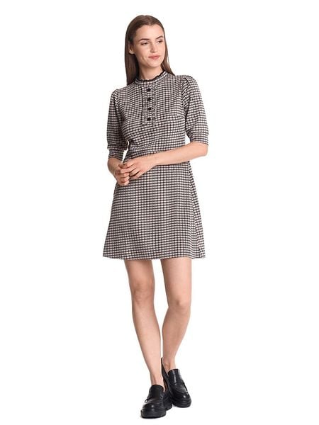 Vive Maria Sukienka "Dandy Day" w kolorze kremowo-czarnym rozmiar: XXL. Brązowe sukienki Vive Maria, xxl, bez wzorów, bez kołnierzyka, bez ramiączek, mini. Za 127.35 zł.