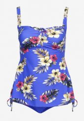 Niebieskie Dwuczęściowy Strój Kąpielowy z Topem i Majtkami z Wysokim Stanem Talmeria. Niebieskie bikini Born2be, bez wzorów. Za 119.99 zł.