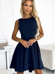 Sukienka Model 397-2 Navy - Numoco. Niebieskie sukienki NUMOCO, na wesele, l, bez wzorów, z elastanu, eleganckie, bez kołnierzyka, plus size, bez ramiączek. Za 336.51 zł.
