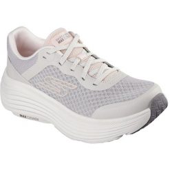 Buty sportowe damskie Skechers Max Cushioning Endea. Szare buty treningowe Skechers, bez wzorów, z syntetyku, bez zapięcia, na fitness i siłownię. Za 490.00 zł.