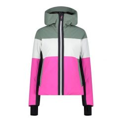 Kurtka narciarska damska z tkaniny skórzanej CMP. Białe kurtki narciarskie CMP, na zimę, m, bez wzorów, z tkaniny, bez kaptura, narciarskie. Za 813.50 zł.