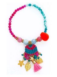 Overbeck and Friends Bransoletka "Jacky" w kolorze różowo-turkusowym rozmiar: onesize. Różowe bransoletki Overbeck and Friends, metalowe. Za 61.75 zł.