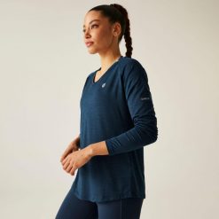 Koszulka sportowa z długim rękawem damska Discern. Szare t-shirty sportowe Dare 2b, bez wzorów, bez ramiączek, trekkingowe. Za 157.50 zł.