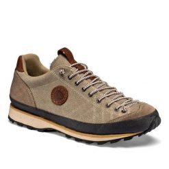 Buty trekkingowe Lomer Bio Naturale Canvas. Brązowe buty trekkingowe Lomer, z bawełny, bez zapięcia. Za 553.50 zł.