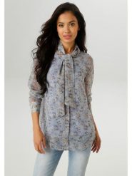 Aniston Bluzka w kolorze błękitnym rozmiar: 46. Niebieskie bluzki Aniston, bez wzorów, bez kołnierzyka, bez ramiączek. Za 56.79 zł.