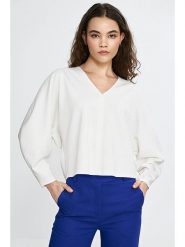 Nife Bluzka w kolorze kremowym rozmiar: 40/42. Brązowe bluzki Nife, bez wzorów, bez kołnierzyka, bez ramiączek. Za 158.47 zł.