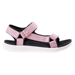 Sandały damskie Hi-Tec Apodis. Czerwone sandały Hi-tec, bez wzorów, z materiału, bez obcasa, bez zapięcia. Za 99.00 zł.