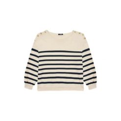 Sweter damski TBS Selen. Białe swetry TBS, na lato, xl, bez wzorów, z bawełny, eleganckie, bez ramiączek. Za 316.00 zł.