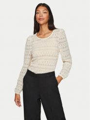 Vila Sweter Chikka 14095731 Beżowy Standard Fit. Brązowe swetry Vila, xl, bez wzorów, z syntetyku, bez ramiączek. Za 79.99 zł.