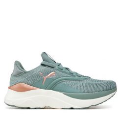 Buty do biegania Puma. Zielone buty do biegania Puma, bez wzorów, bez zapięcia, do biegania. Za 229.99 zł.