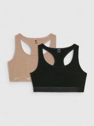 4F Biustonosz bawełniany z niskim wsparciem (2-pack) damski - multikolor M. Biustonosze sportowe 4f, bez wzorów, z bawełny. Za 79.99 zł.