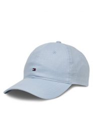 Tommy Hilfiger Czapka z daszkiem Essential Flag Linen Cap AW0AW17130 Błękitny. Niebieskie czapki z daszkiem Tommy Hilfiger, bez wzorów, ze lnu. Za 159.99 zł.