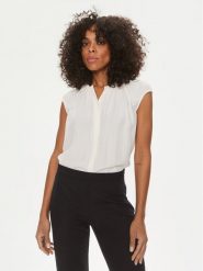 Boss Bluzka Berika 50491355 Biały Regular Fit. Białe bluzki Boss, bez wzorów, z wiskozy, bez kołnierzyka, bez ramiączek. Za 649.99 zł.