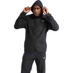 Bluza Reebok Workout Ready Fleece Full Zip Hoodie M FS8450. Czarne bluzy Reebok, l, bez wzorów, bez ramiączek, bez kaptura. Za 233.55 zł.