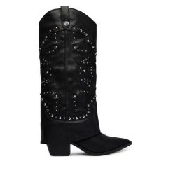 Kowbojki Steve Madden. Czarne botki Steve Madden, bez wzorów, bez obcasa, na słupku, bez zapięcia. Za 1,069.00 zł.