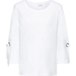 Bluza z oczkami i sznurowaniem bonprix biały. Bluzy marki INOVIK. Za 49.99 zł.