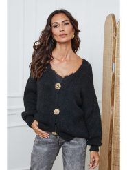 So Cachemire Kardigan "Believe" w kolorze czarnym rozmiar: M. Czarne swetry So Cachemire, m, bez wzorów, z kaszmiru, bez ramiączek. Za 219.08 zł.