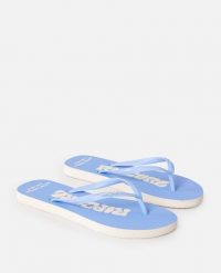 Japonki damskie Rip Curl Icons Of Surf Bloom. Niebieskie japonki Rip Curl, bez wzorów, z materiału. Za 73.99 zł.