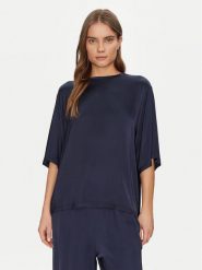 ViCOLO Bluzka TD0013 Granatowy Relaxed Fit. Niebieskie bluzki ViCOLO, m, bez wzorów, z wiskozy, bez kołnierzyka, bez ramiączek. Za 149.99 zł.