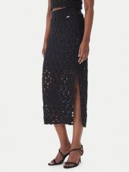 Fracomina Spódnica midi FR26SG4008K488R6 Czarny Slim Fit. Czarne spódnice Fracomina, s, bez wzorów, z bawełny, midi. Za 549.99 zł.