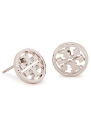Tory Burch Kolczyki Logo Circle Stud Earring 11165518 Srebrny. Szare kolczyki Tory Burch, srebrne. Za 419.99 zł.
