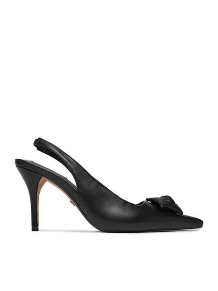 Nine West Szpilki EO-C6030-1 Czarny. Czarne szpilki Nine West, bez wzorów, ze skóry, bez obcasa, na szpilce, bez zapięcia. Za 279.99 zł.