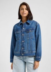 DAMSKA KURTKA JEANSOWA LEE LOOSE RIDER JACKET TUMBLING SKY 112363482. Kurtki Lee, s, bez wzorów, z jeansu, bez kaptura. Za 319.99 zł.