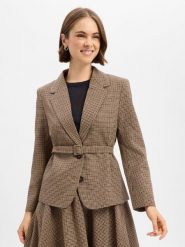 Marie Lund marynarka z domieszką wełny Kobiety beżowy|brązowy, S. Brązowe marynarki i żakiety Marie Lund, s, bez wzorów, z wełny, eleganckie, bez ramiączek. Za 399.95 zł.