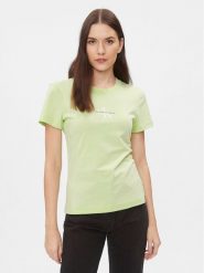 Calvin Klein Jeans T-Shirt Monologo J20J222564 Zielony Slim Fit. Zielone t-shirty Calvin Klein Jeans, xs, bez wzorów, z bawełny, bez kołnierzyka, bez ramiączek. Za 129.99 zł.