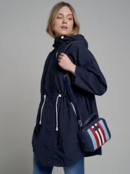 Kurtka parka damska z kapturem granatowa Nebula 403. Niebieskie kurtki BIG STAR, l, bez wzorów, z dzianiny, retro, z kapturem. W wyprzedaży za 99.99 zł.