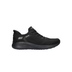 Buty do chodzenia damskie Skechers Bob Squad. Czarne buty sportowe lifestyle Skechers, bez wzorów, z gumy, bez zapięcia, trekkingowe. Za 436.00 zł.