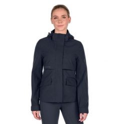 Wodoodporna kurtka jeździecka dla kobiet ELT Performance. Niebieskie kurtki ELT, l, bez wzorów, z materiału, bez kaptura, do jazdy konnej. Za 561.00 zł.